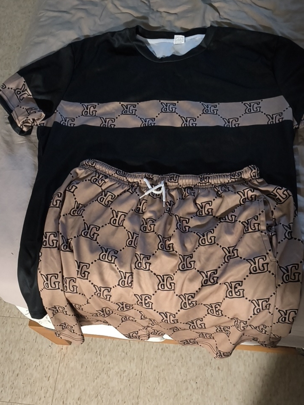 Beige Logo-Print Men's combo - Brand Not Visible